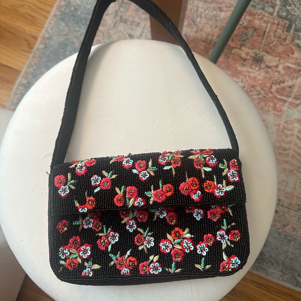 Anthropologie The Fiona Beaded Cherry Bag